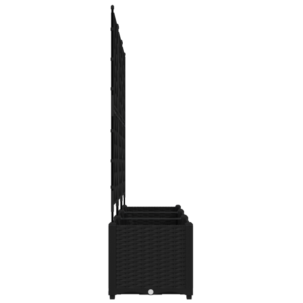 Plantadeira de Jardim com Treliça 3 pcs Preta 120x40x143 cm M 5