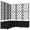 Jardineira com Treliça 5 pcs Preta 120x120x143 cm 2