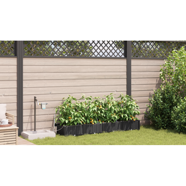 Jardineiras de Jardim 1 pc Preto 160 x 40 x 22 cm Plástico M 4