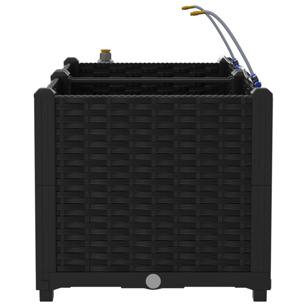 Jardineras con sistema de riego 2 unidades negro M 5