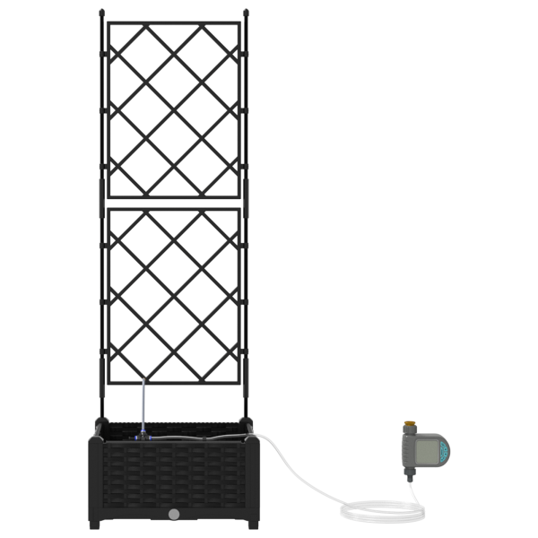 Jardinera con sistema de riego negra M 5