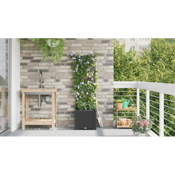 Jardineiras de Jardim 1 pc Preto 40 x 40 x 142 cm Plástico M 4