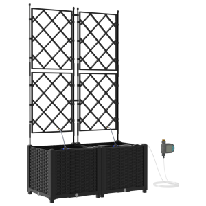 Jardineras con sistema de riego 2 unidades negro H