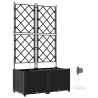 Jardineiras de Jardim 1 pc Preto 80 x 40 x 142 cm Plástico 2