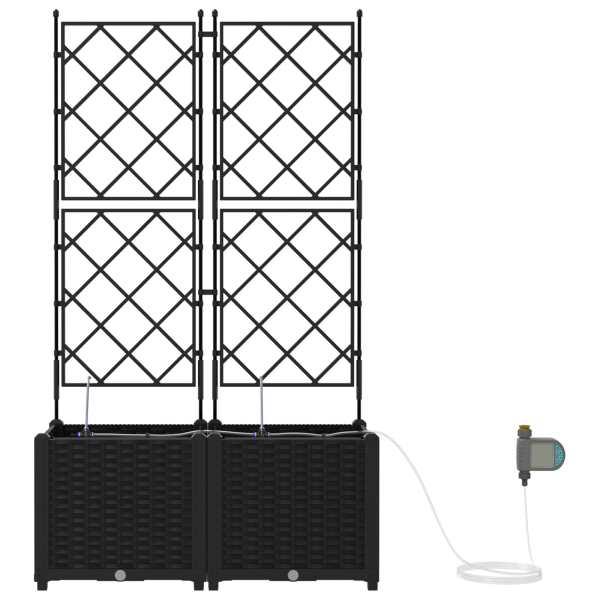 Jardineiras de Jardim 1 pc Preto 80 x 40 x 142 cm Plástico M 4