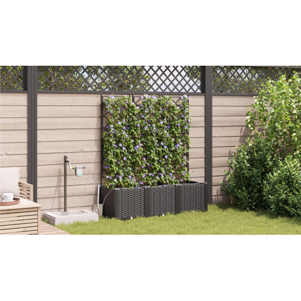 Jardineiras de Jardim 1 pc Preto 120 x 40 x 142 cm Plástico M 4