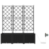 Jardineras con sistema de riego 3 unidades negro 5