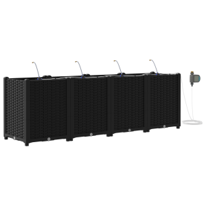 Jardineiras de Jardim 1 pc Preto 160 x 40 x 52 cm Plástico H