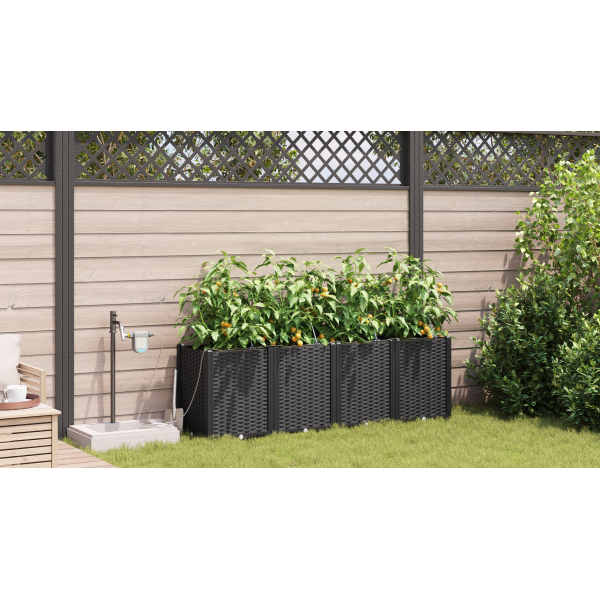 Jardineiras de Jardim 1 pc Preto 160 x 40 x 52 cm Plástico M 4