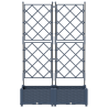 Jardineras con enrejado 2 unidades gris 80x40x125.5 cm 5