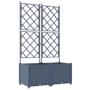 Jardineras con enrejado 2 unidades gris 80x40x143 cm H