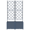 Jardineira com Treliça 2 pcs Cinza 80x40x143 cm 4