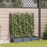 Jardineira de Jardim com Trellis 3 pcs Cinza 120x40x125.5 cm 1