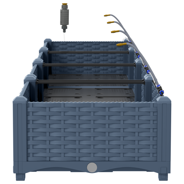 Jardineras con sistema de riego 4 unidades gris M 5