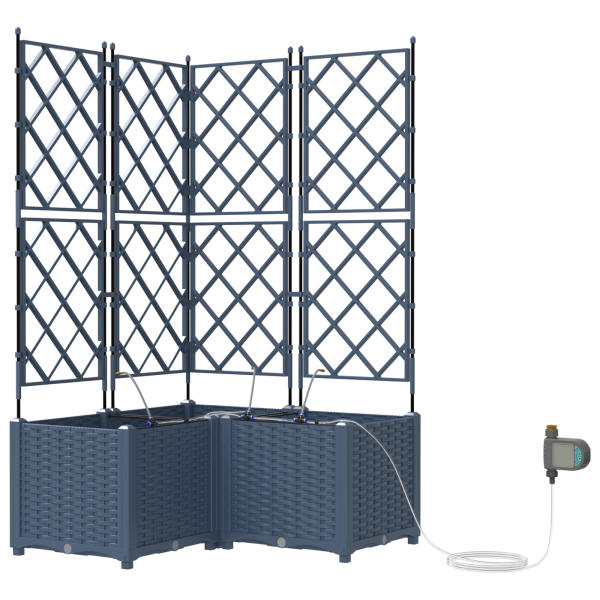 Jardineiras de Jardim 1 pc Cinzeto 80 x 80 x 142 cm Plástico M 2