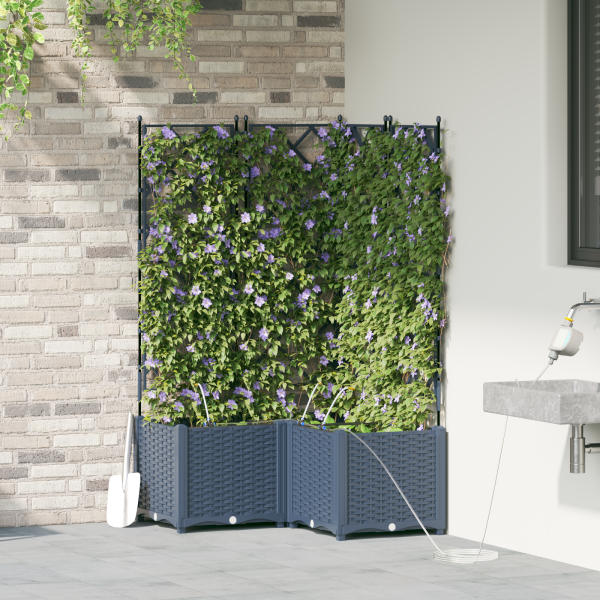 Jardineiras de Jardim 1 pc Cinzeto 80 x 80 x 142 cm Plástico M 3