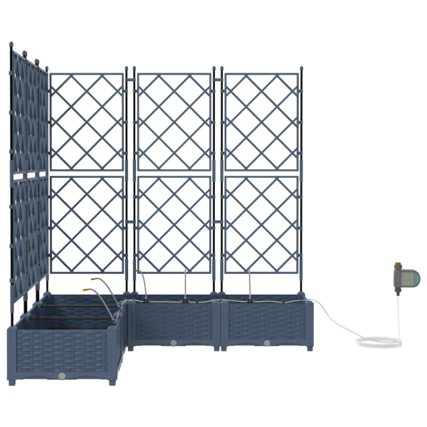 Jardineras con sistema de riego 5 unidades gris M 5