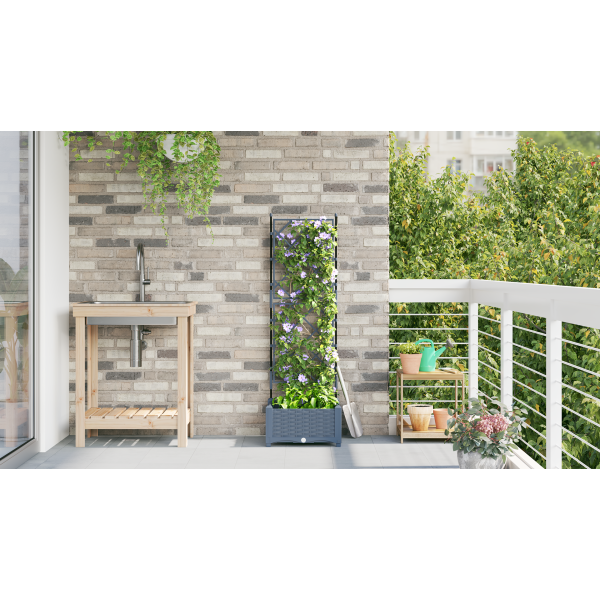 Jardineiro com Treliça Cinza Claro 40x40x125.5 cm M 4