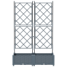 Jardineira com Treliça 2 pcs Cinza Claro 80x40x125.5 cm 5