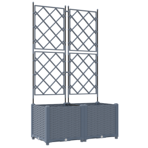 Jardineras con enrejado 2 unidades gris claro 80x40x143 cm H