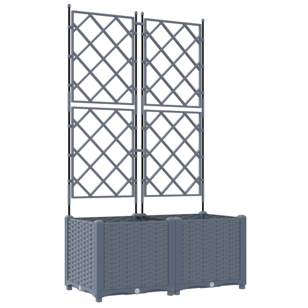 Vaso de Jardim com Treliça 2 pcs Cinzento-claro 80x40x143 cm M 2