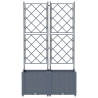 Jardineras con enrejado 2 unidades gris claro 80x40x143 cm 5