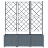 Vaso de Jardim com Treliça 3 pcs Cinza Claro 120x40x143 cm 5