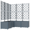 Jardineira com Treliça 5 pcs Cinzento-claro 120x120x143 cm 2