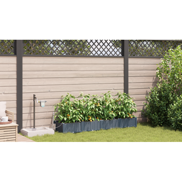 Jardineiras de Jardim 1 pc Cinzento-claro 160 x 40 x 22 cm M 4