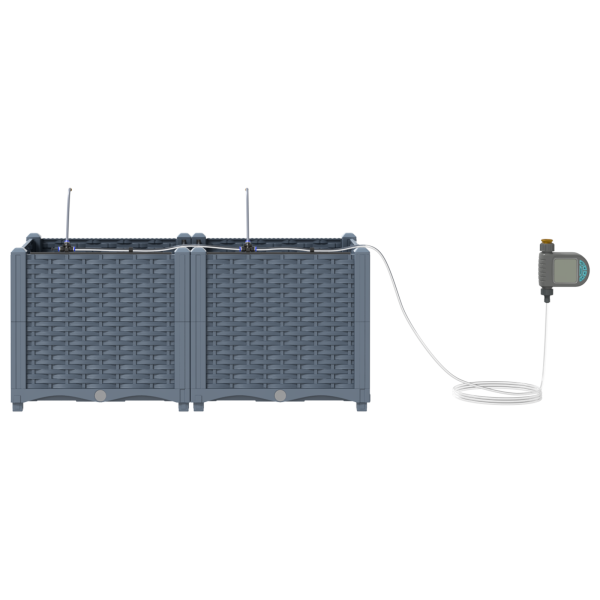 Jardineiras de Jardim 1 pc Cinzento-claro 80 x 40 x 37.5 cm M 5