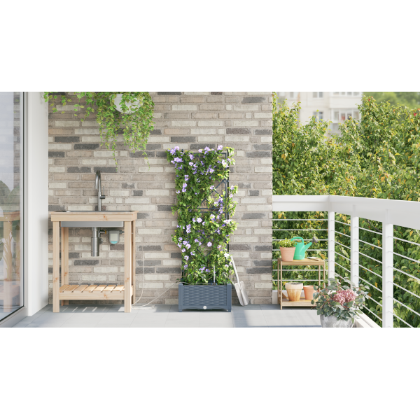 Jardineiras de Jardim 1 pc Cinzento-claro 40 x 40 x 126 cm M 4