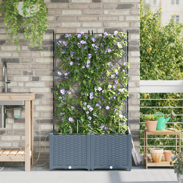 Jardineiras de Jardim 1 pc Cinzento-claro 80 x 40 x 142 cm M 3