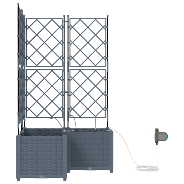 Jardineiras de Jardim 1 pc Cinzento-claro 80 x 80 x 142 cm M 5