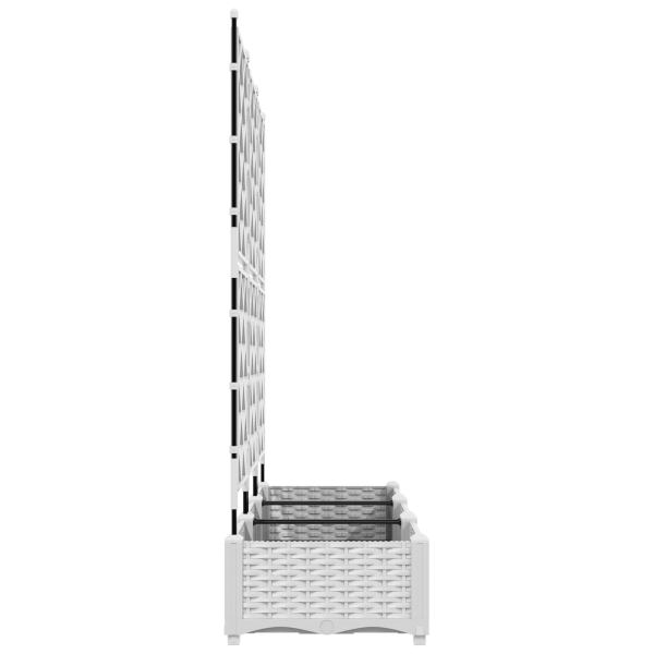 Vaso de Jardim com Treliça 3 pcs Branco 120x40x125.5 cm M 5