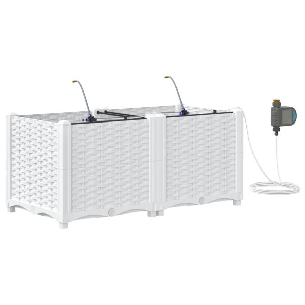 Jardineiras de Jardim 1 pc Branco 80 x 40 x 37.5 cm Plástico M 2