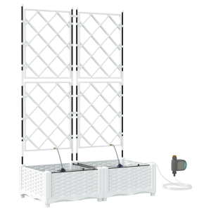 Jardineras con sistema de riego 2 unidades blanco H