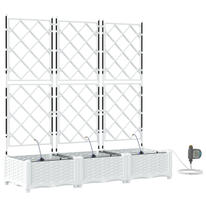 Jardineiras de Jardim 1 pc Branco 120 x 40 x 126 cm Plástico H