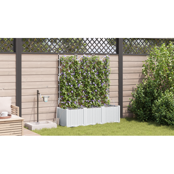 Jardineiras de Jardim 1 pc Branco 120 x 40 x 142 cm Plástico M 4