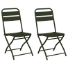 Cadeiras de Jardim Dobráveis 2 pcs Verde Escuro 42x52x82 cm Aço Revestido a Pó 2