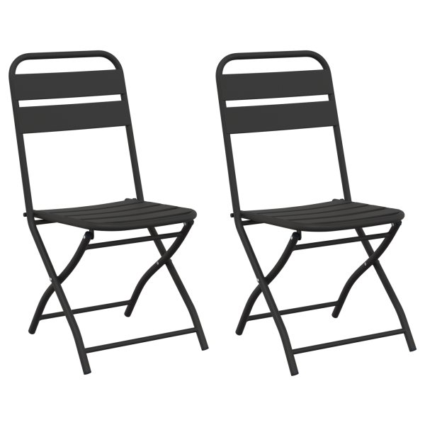 Cadeiras de Jardim Dobráveis 2 pcs Antracite 42x52x82 cm Aço revestido a pó M 2