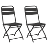 Sillas de Jardín Plegables 2 pcs Antracita 42x52x82 cm Acero con revestimiento en polvo 2