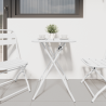Mesa de Jardim Dobrável  Branca 55x55x73 cm Aço 3