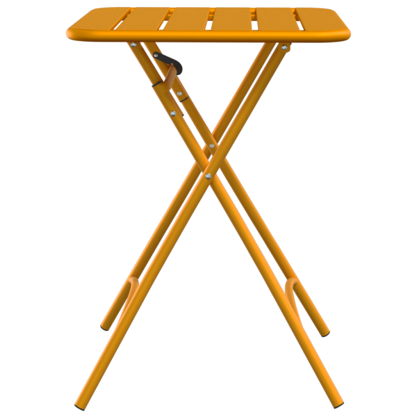 Mesa de Jardim Dobrável  Amarela Mostarda 55x55x73 cm Aço M 5