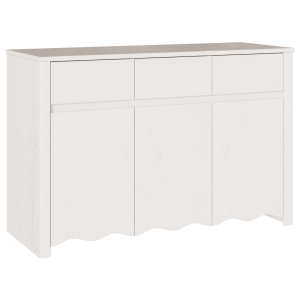 Sideboard  DRAMMEN Branco 114x43x75.5 cm Madeira Sólida Pinus H