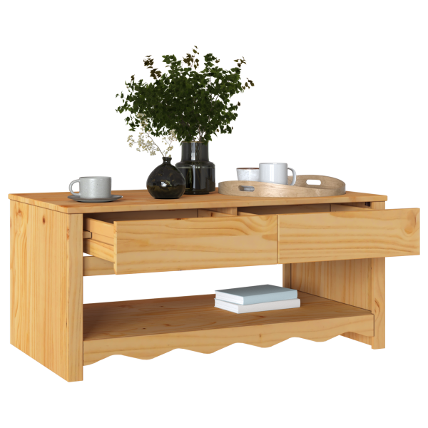Mesa de Café DRAMMEN 99x55x45 cm Madera Sólida de Pino M 3