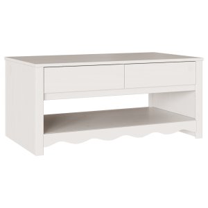 Mesa de Café DRAMMEN Blanca 99x55x45 cm Madera Sólida de Pino H