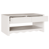 Mesa de Centro  DRAMMEN Branca 99x55x45 cm Madeira Sólida de Pinheiro 5