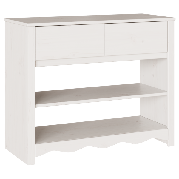 Mesa consola DRAMMEN madera maciza de pino blanca 89.5x37x73 cm M 2