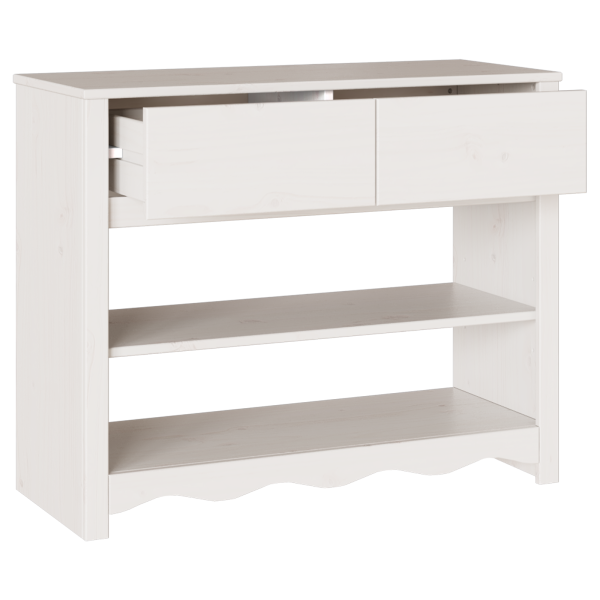 Mesa consola DRAMMEN madera maciza de pino blanca 89.5x37x73 cm M 5