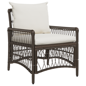 Sillón de Jardín con Cojines Marrón 60x70x78 cm de Poliratán H